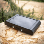 Boss Starlink Mini Core Mount displayed outdoors on a rock