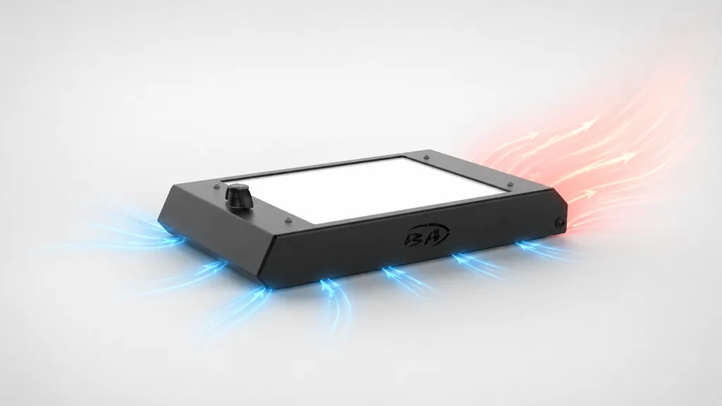 Boss Pro Lockable Mount for Starlink Mini showing airflow through the thermal protection power module