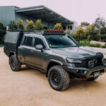 Boss LC300 JMACX Chop Cab Rack fitted to a Toyota LandCruiser 300 Series chop conversion - front three-quarter view